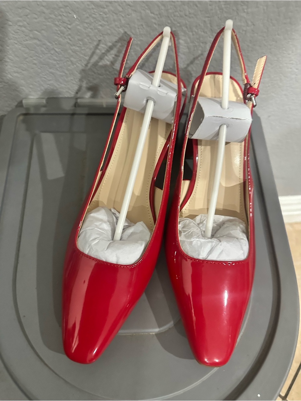 Marc Fisher Women's Red Patent Slingback Pumps